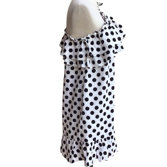 Lisa Marie Fernandez Polka Dot Ruffle Linen Mini Dress NEW - Picture 11 of 15